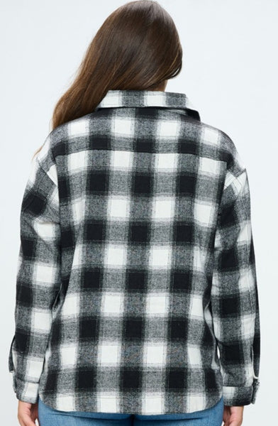 Plaid Flannel Shacket (Plus)